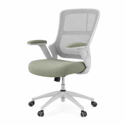Silla de oficina ergonómica giratoria con ruedas respaldo de malla verde base con elevación de gas 60 x 60 x 110 cm